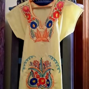 Embroidered Yellow Dress